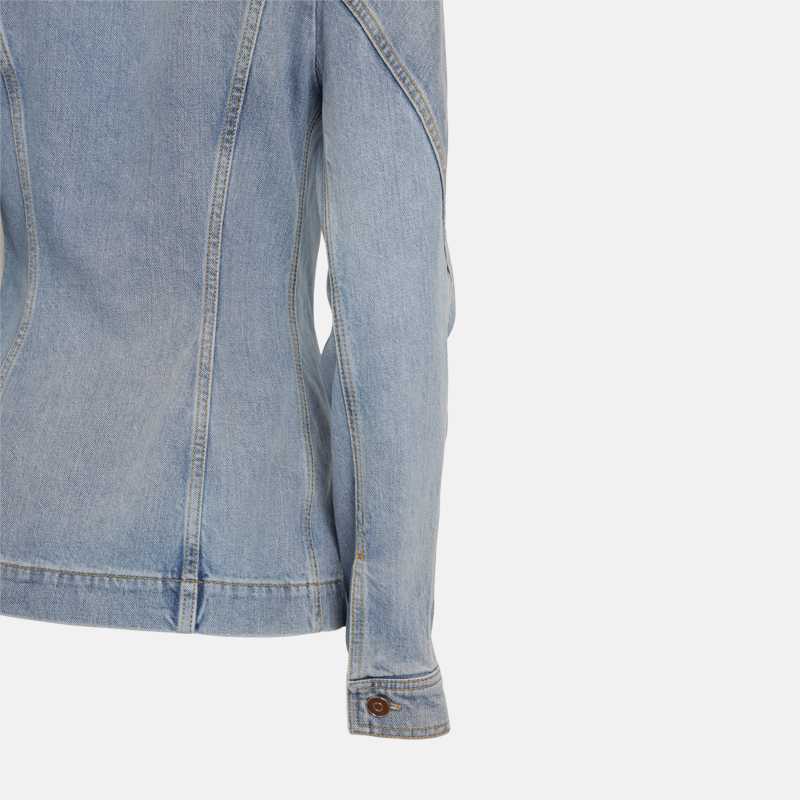 Super Flea Market+Alaia+Light blue denim jacket+Emily Luerrsen3